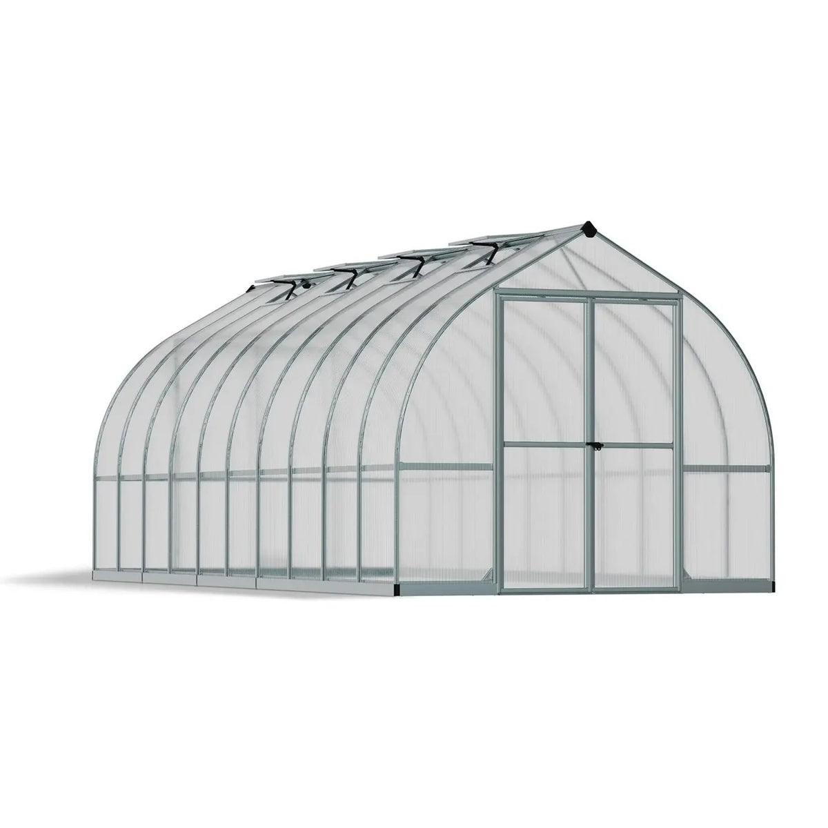 Bella 8 ft. x 20 ft. Greenhouse Kit - Silver Structure & Twin Wall Panels