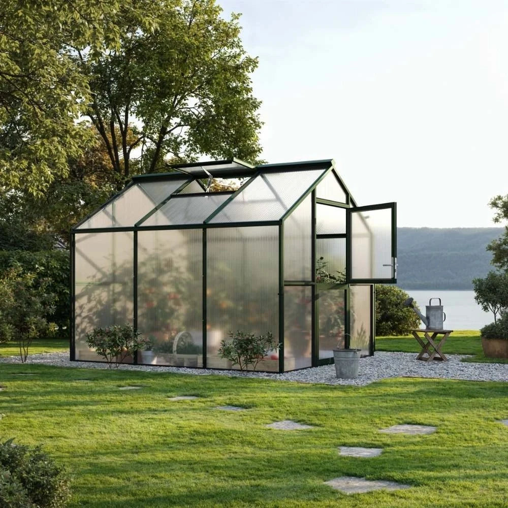 Greenhouse Novum III, only polycarbonate, fir green