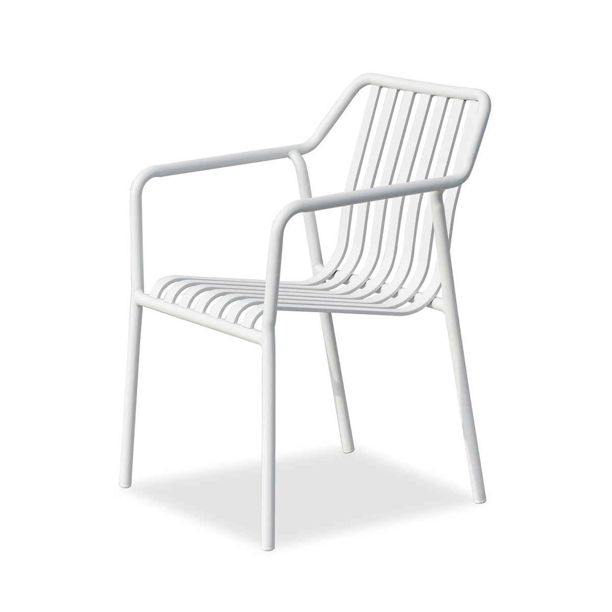 Stackable Aluminium Chair with Armrests - Green